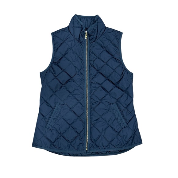 Women's Old Navy XS 0 - 2 Vest Quilted Jacket Coat Navy Blue Metal Zipper Winter - Picture 3 of 9